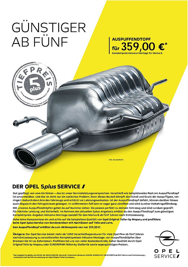 Auspufftopf Meriva ANgebot 